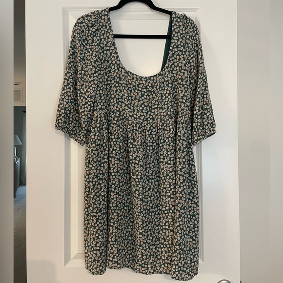 American Eagle Puff Sleeve Babydoll Dress | Green | M - Picture 7 of 7